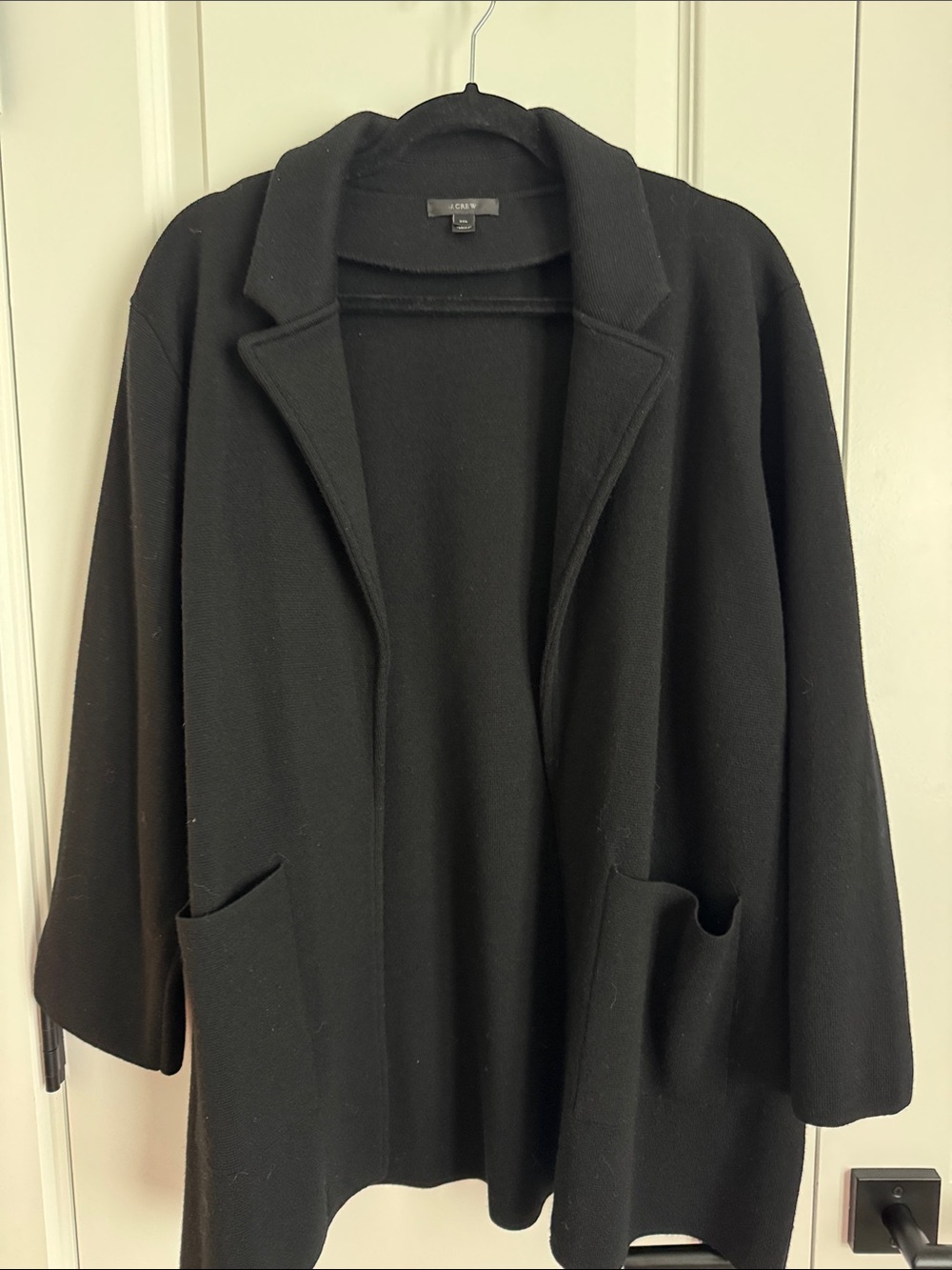J. Crew Black Open-Front Knit Blazer Cardigan
